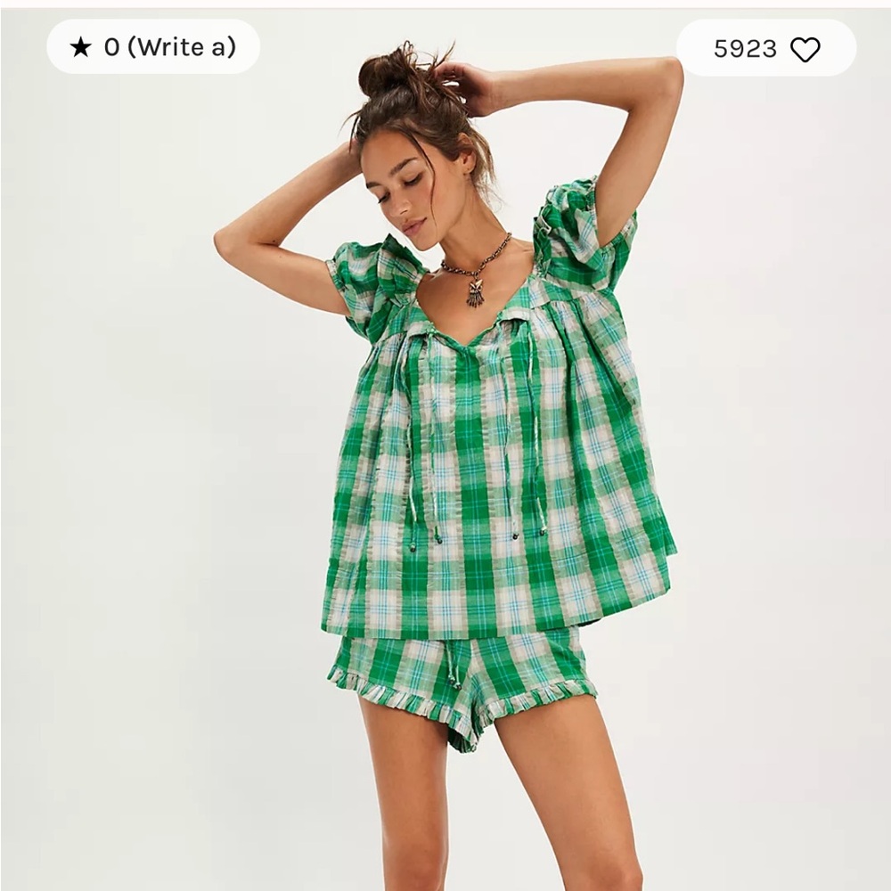 Like new Free People Maggy Mae Yarn Dye Short Set